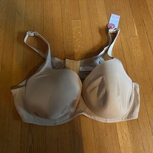 Cacique Tan Lightly Lined Balconette Breathable Bra, 46D, NWT